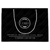 Aangepaste Logo | Business Promotion Black & White Groot Cadeauzakje (Voorkant)