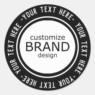 Aangepaste Logo Business Round Stickers zwart-wit