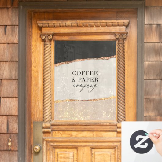 Aangepaste Logo Business Sign Black Cream Gold Gli Raamsticker (Huis Deur)