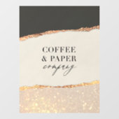 Aangepaste Logo Business Sign Black Cream Gold Gli Raamsticker (Vel)