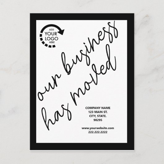 Aangepaste Logo Business Verhuisadres Briefkaart (Voorkant)