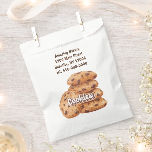 Aangepaste Logo chocolade koekjes bakkerij, bakker Bedankzakje (Geknipt)