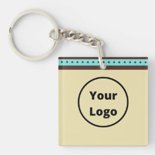 Aangepaste logo cirkels en strepen patroon sleutelhanger