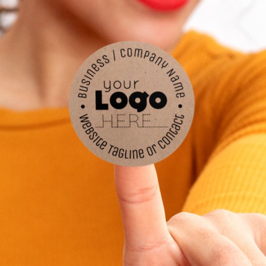 Aangepaste Logo Crest Brown Kraft Paper Stickers