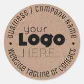 Aangepaste Logo Crest Brown Kraft Paper Stickers (Voorkant)
