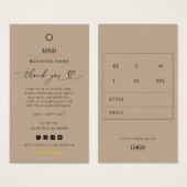 Aangepaste Logo Dank u Business Clothing Hang Labe Visitekaartje (Voorkant /achterkant)