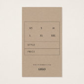 Aangepaste Logo Dank u Business Clothing Hang Labe Visitekaartje (Achterkant)