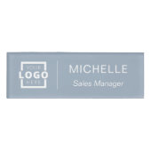 Aangepaste Logo Dusty Blue Business Medewerker Per Naambadge (Voorkant)