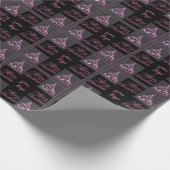 Aangepaste Logo Elegant Roze Zwart Grijs Kerstmis Cadeaupapier (Hoek)