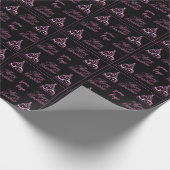 Aangepaste Logo Elegant Roze Zwart Kerstmis Cadeaupapier (Hoek)