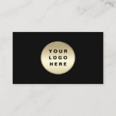 Aangepaste Logo Elegant Zwart Goud QR Code Visitekaartje (Achterkant)