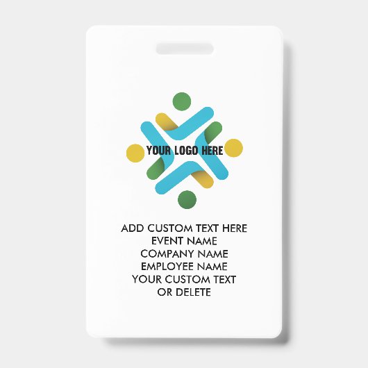 Aangepaste Logo en aangepaste tekstgebeurtenissen Badge (Voorzijde)