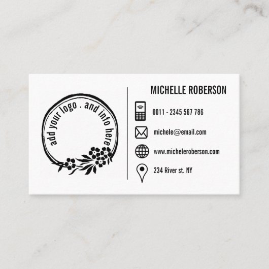 Aangepaste logo en basisgegevens visitekaartje (Voorkant)