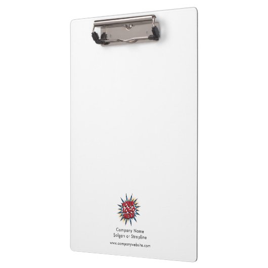 Aangepaste Logo en bedrijfsgegevens wit klembord (Links)