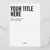 Aangepaste logo en moderne tekst voor het uitnodig folie feestdagenkaart (Achterkant)