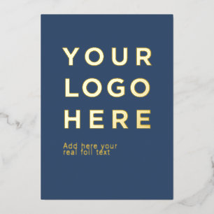 Aangepaste logo en moderne tekst voor het uitnodig folie feestdagenkaart