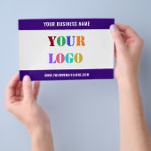 Aangepaste Logo en QR Code Business Flyer Sjabloon (Hand)