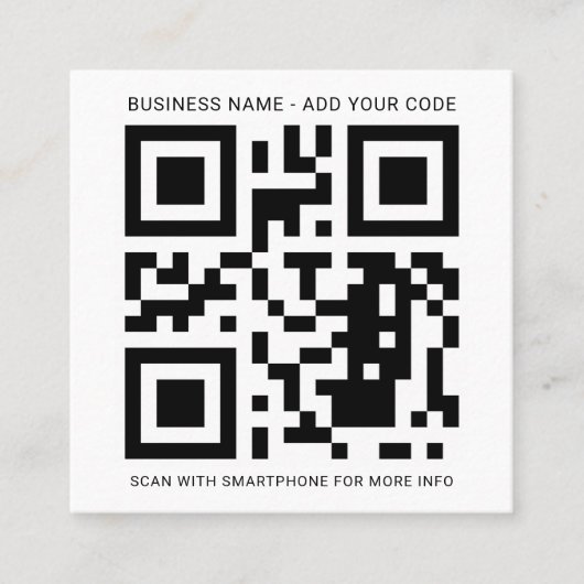 Aangepaste Logo en QR-code Creëer Vierkante Visitekaartje (Voorkant)