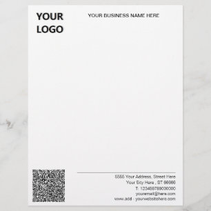 Aangepaste Logo en QR Code Naam Adres Letterhead Briefhoofd