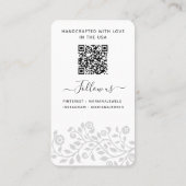 Aangepaste Logo- en QR-code Witte oormerken Weerga Visitekaartje (Achterkant)