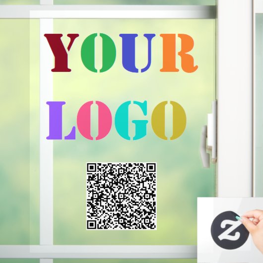 Aangepaste logo en QR-code zakelijke raamsticker (Huis)