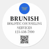 Aangepaste Logo en QR Ronde Sticker (Voorkant)