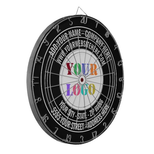 Aangepaste Logo en tekst Business Dart Board Sjabl Dartbord (Voorkant Links)
