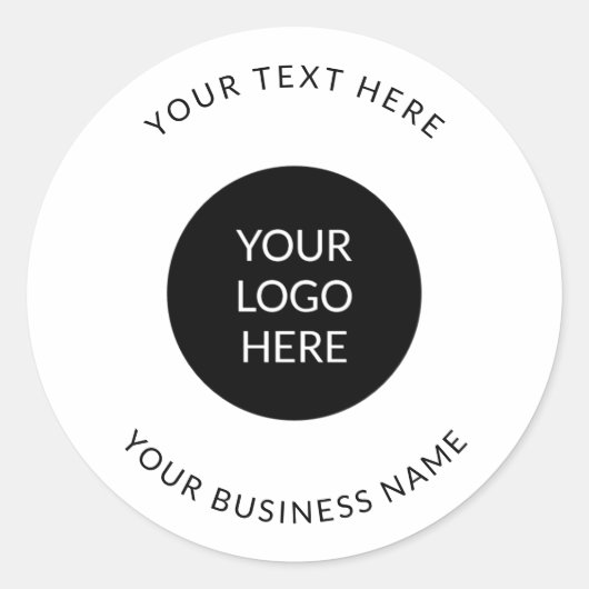 Aangepaste logo en tekst business kantoor classic  ronde sticker (Voorkant)