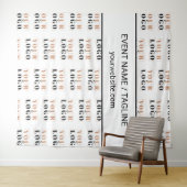 Aangepaste Logo en tekst halve druppel Herhaal wit Wandkleed (In Situ (horizontaal))