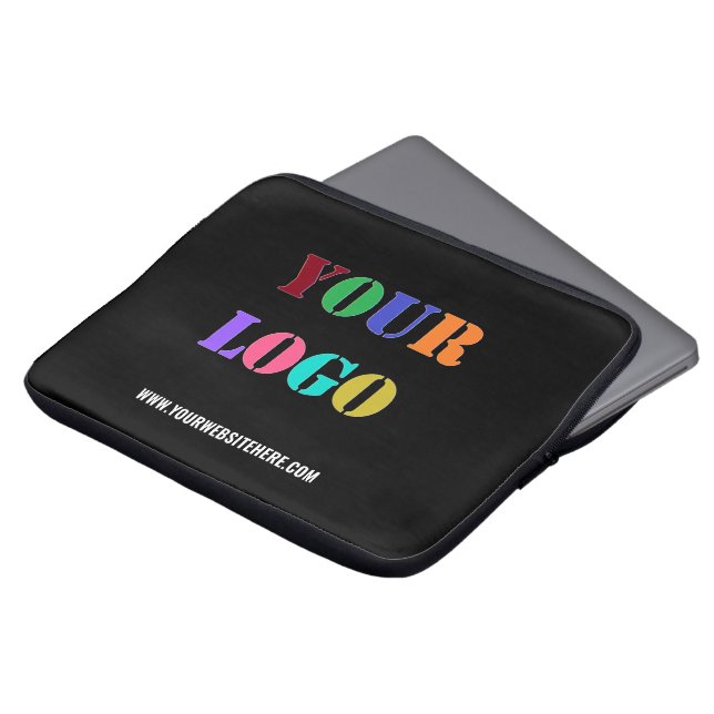 Aangepaste Logo en Tekst Laptop Sleeve Kies Kleure (Voorkant top)