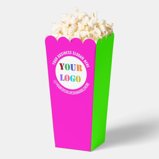 Aangepaste Logo en tekst Popcorn Box Uw kleuren Bedankdoosjes (Popped)
