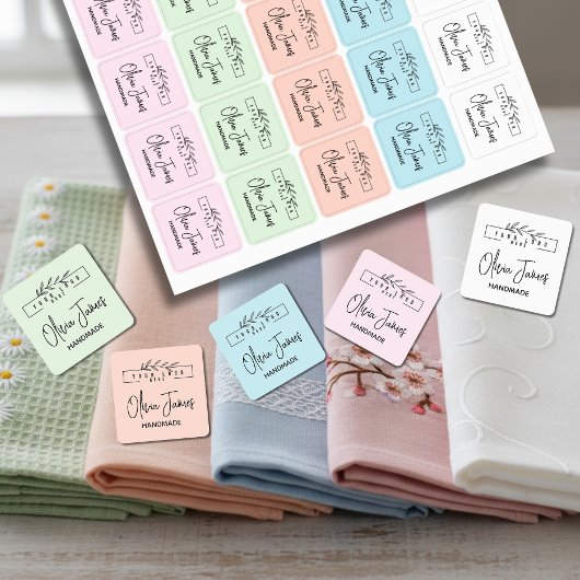 Aangepaste logo en tekst vierkante stof kleding labels