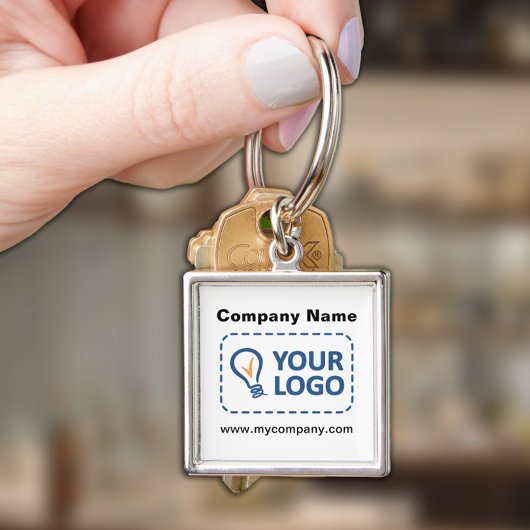 Aangepaste Logo en tekst Waterdicht vierkant Sleutelhanger