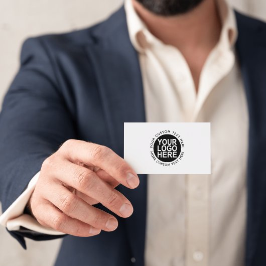 Aangepaste logo en tekst wit of elke kleur modern visitekaartje