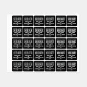 ➤ Aangepaste Logo en Tekst Zwarte Stof Kledinglabe Labels (Vel)