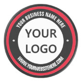 Aangepaste Logo- en tekstafel - Uw kleuren Hockey Puck (Voorkant)