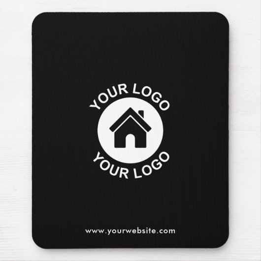 Aangepaste Logo- en tekstbeveiliging - Black Mouse Muismat (Voorkant)