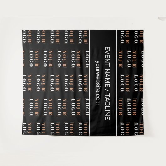 Aangepaste Logo- en teksthalve vervolgkeuzelijst Z Wandkleed (Voorkant (horizontaal))