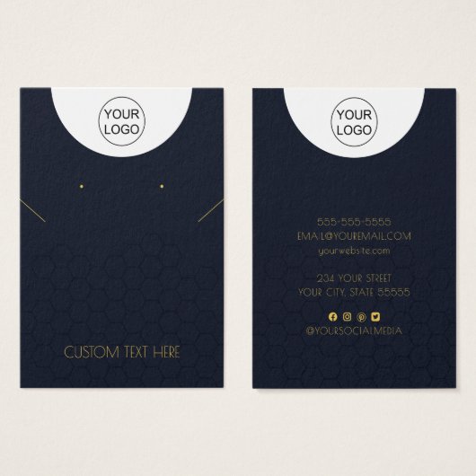 Aangepaste Logo- en tekstkaart voor Ketting dat Di Visitekaartje (Voorkant /achterkant)