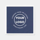 Aangepaste Logo- en tekstmarine Blue Business Even Servet (Voorkant)