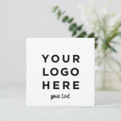 Aangepaste logo- en tekstscript-vierkant uitnodigi (Staand voorkant)