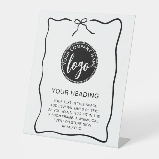 Aangepaste Logo Event Ribbon Lijst Sign Reclamebord Met Voetstuk (Voorkant)