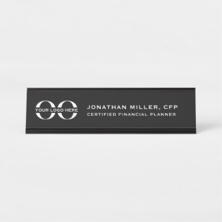 Aangepaste Logo Executive Black Professional Bureau Naambordje