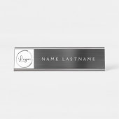 Aangepaste Logo Executive Black Professional Bureau Naambordje (Voorkant)