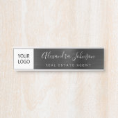 Aangepaste Logo Executive Black Professional Deurbordje (Voorkant)