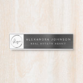 Aangepaste Logo Executive Black Professional Deurbordje (Voorkant)