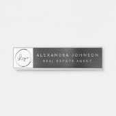 Aangepaste Logo Executive Black Professional Deurbordje (Voorkant)