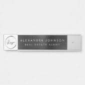 Aangepaste Logo Executive Black Professional Deurbordje (Voorkant)