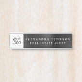 Aangepaste Logo Executive Black Professional Deurbordje (Voorkant)