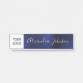 Aangepaste Logo Executive Navy Blue Professional Deurbordje (Voorkant)